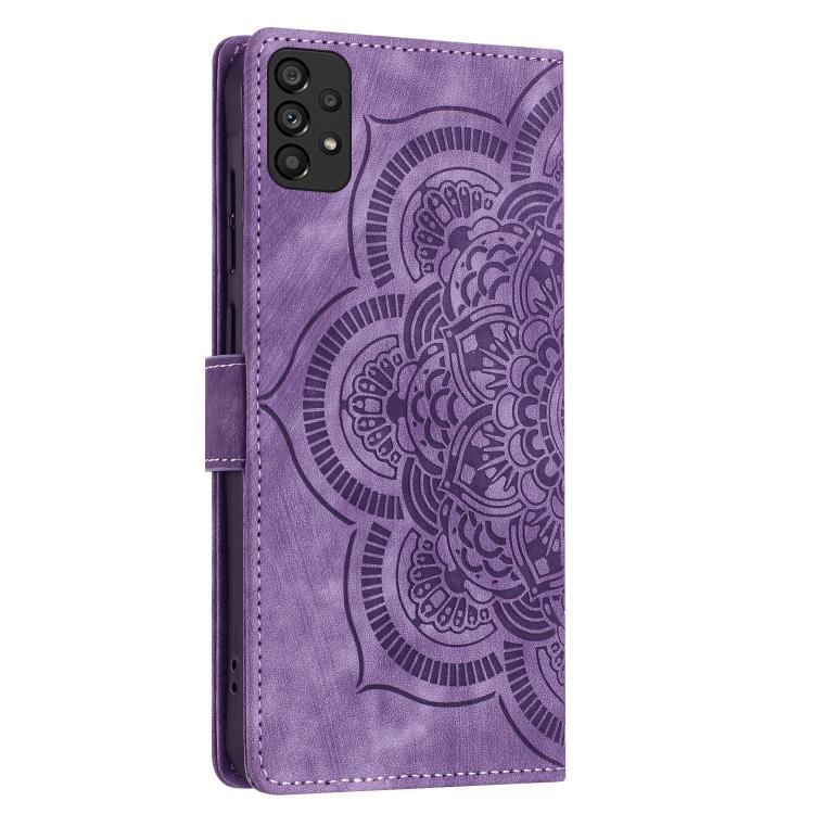 For Samsung Galaxy A23 5G Mandala Embossed Retro Frosted Leather Phone Case