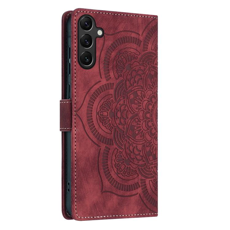 For Samsung Galaxy A24 4G Mandala Embossed Retro Frosted Leather Phone Case