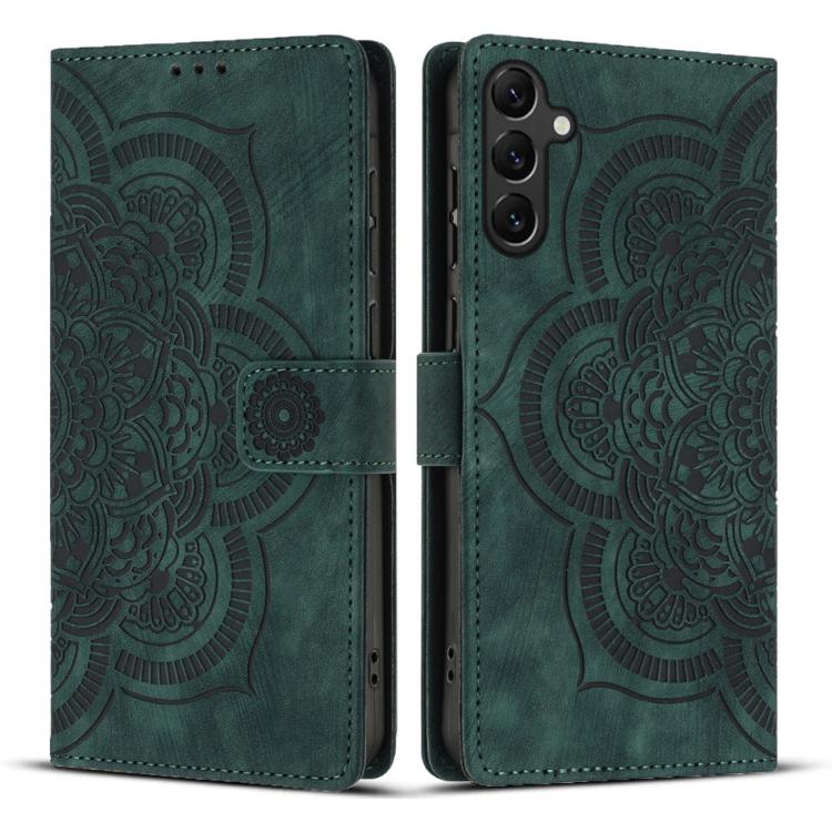 For Samsung Galaxy A34 5G Mandala Embossed Retro Frosted Leather Phone Case