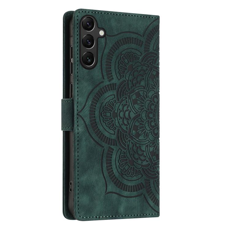 For Samsung Galaxy A35 5G Mandala Embossed Retro Frosted Leather Phone Case