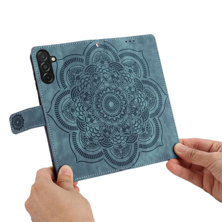 For Galaxy A27 5G Mandala Embossed Retro Frosted Leather Phone Case