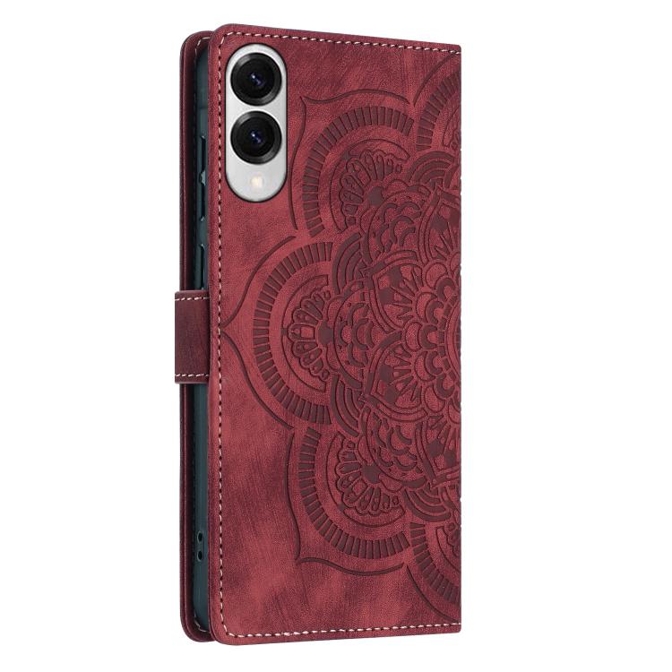 For Samsung Galaxy S25 Edge 5G Mandala Embossed Retro Frosted Leather Phone Case