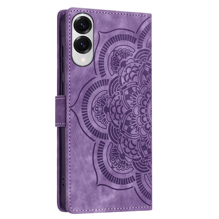 For Samsung Galaxy S25 Edge 5G Mandala Embossed Retro Frosted Leather Phone Case