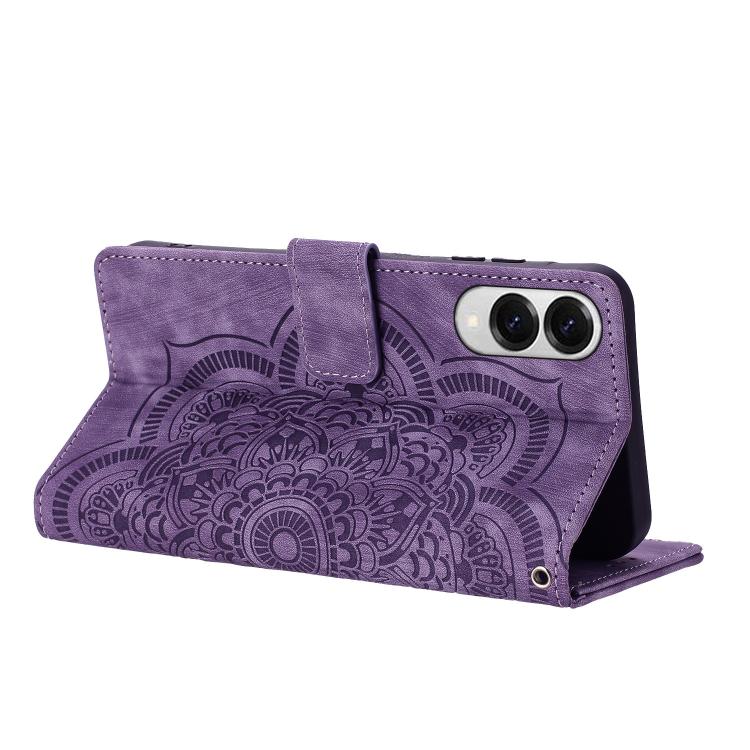 For Samsung Galaxy S25 Edge 5G Mandala Embossed Retro Frosted Leather Phone Case