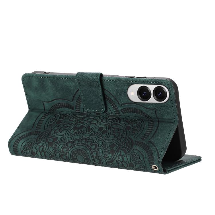 For Samsung Galaxy S25 Edge 5G Mandala Embossed Retro Frosted Leather Phone Case