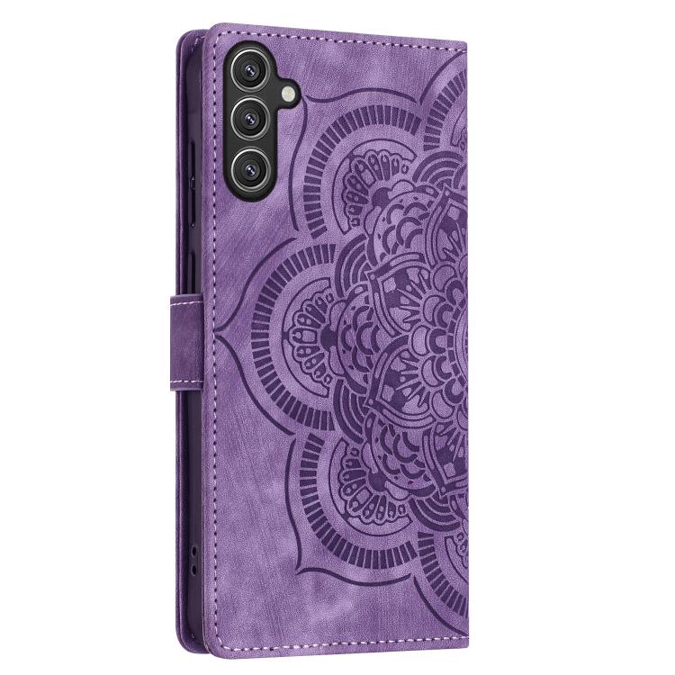 For Samsung Galaxy S24+ 5G Mandala Embossed Retro Frosted Leather Phone Case