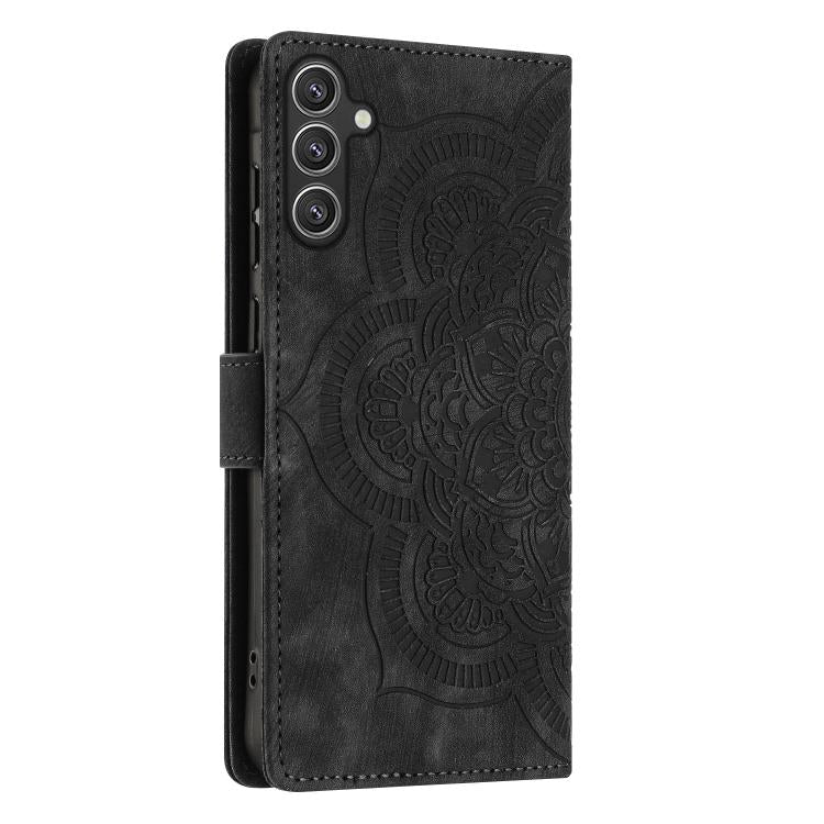 For Samsung Galaxy S24 FE 5G Mandala Embossed Retro Frosted Leather Phone Case