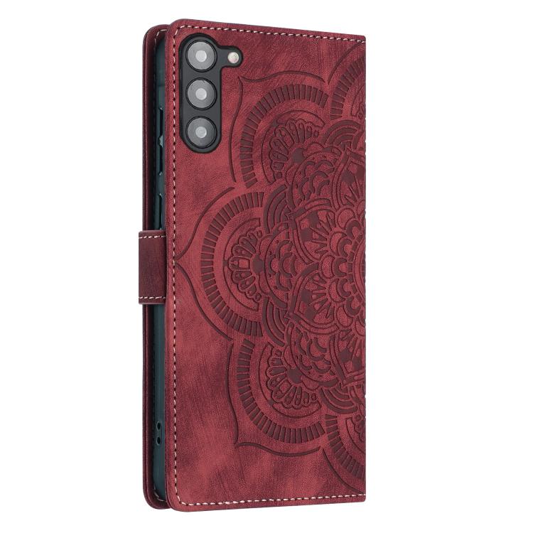 For Samsung Galaxy S23 5G Mandala Embossed Retro Frosted Leather Phone Case
