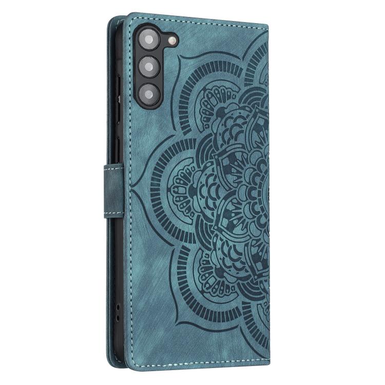 For Samsung Galaxy S23 5G Mandala Embossed Retro Frosted Leather Phone Case