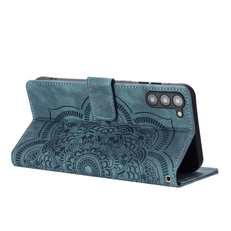 For Samsung Galaxy S23 5G Mandala Embossed Retro Frosted Leather Phone Case