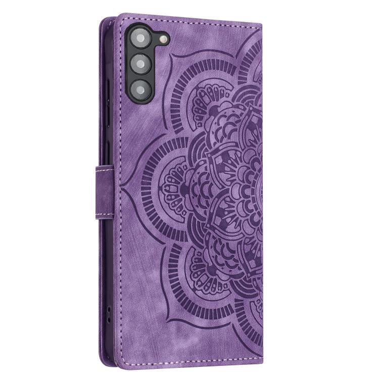 For Samsung Galaxy S23 5G Mandala Embossed Retro Frosted Leather Phone Case