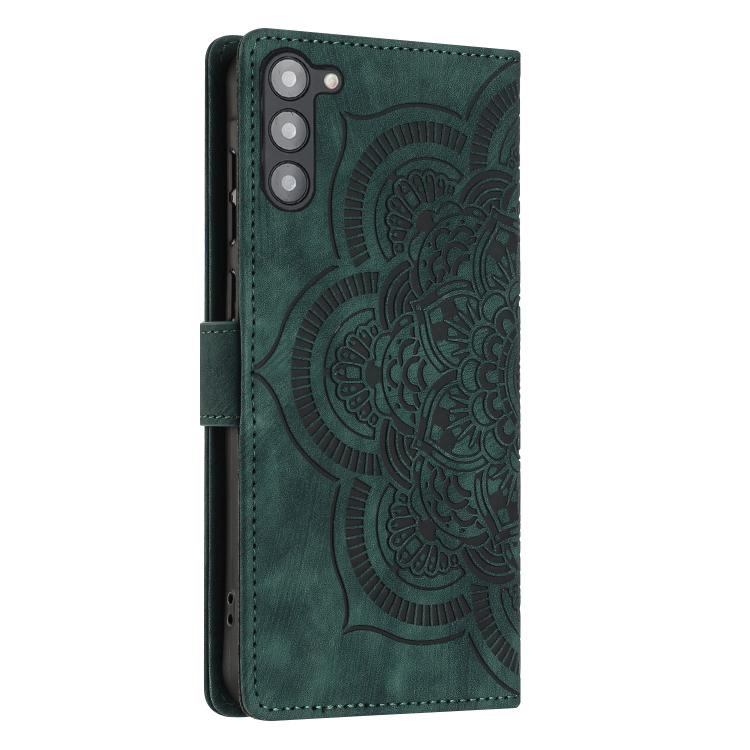 For Samsung Galaxy S23 5G Mandala Embossed Retro Frosted Leather Phone Case