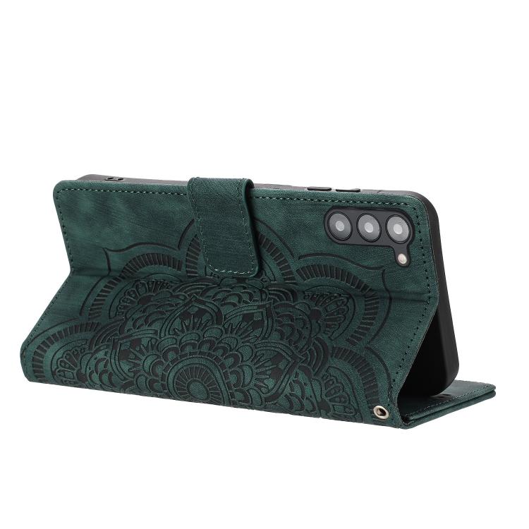 For Samsung Galaxy S23 5G Mandala Embossed Retro Frosted Leather Phone Case