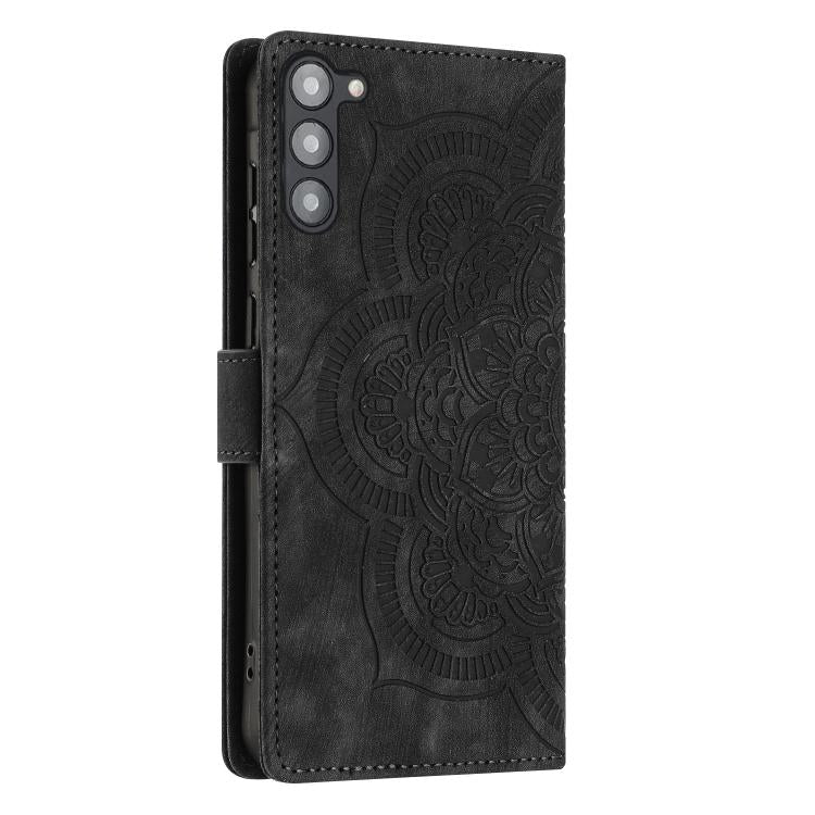 For Samsung Galaxy S23 5G Mandala Embossed Retro Frosted Leather Phone Case
