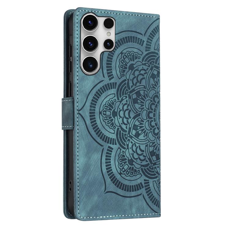 For Samsung Galaxy S23 Ultra 5G Mandala Embossed Retro Frosted Leather Phone Case