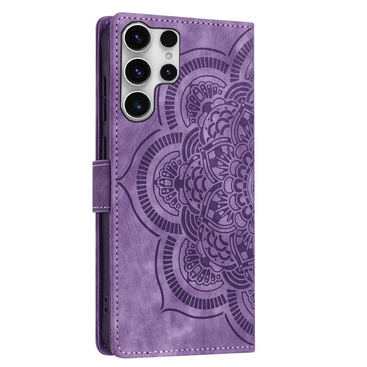 For Samsung Galaxy S23 Ultra 5G Mandala Embossed Retro Frosted Leather Phone Case