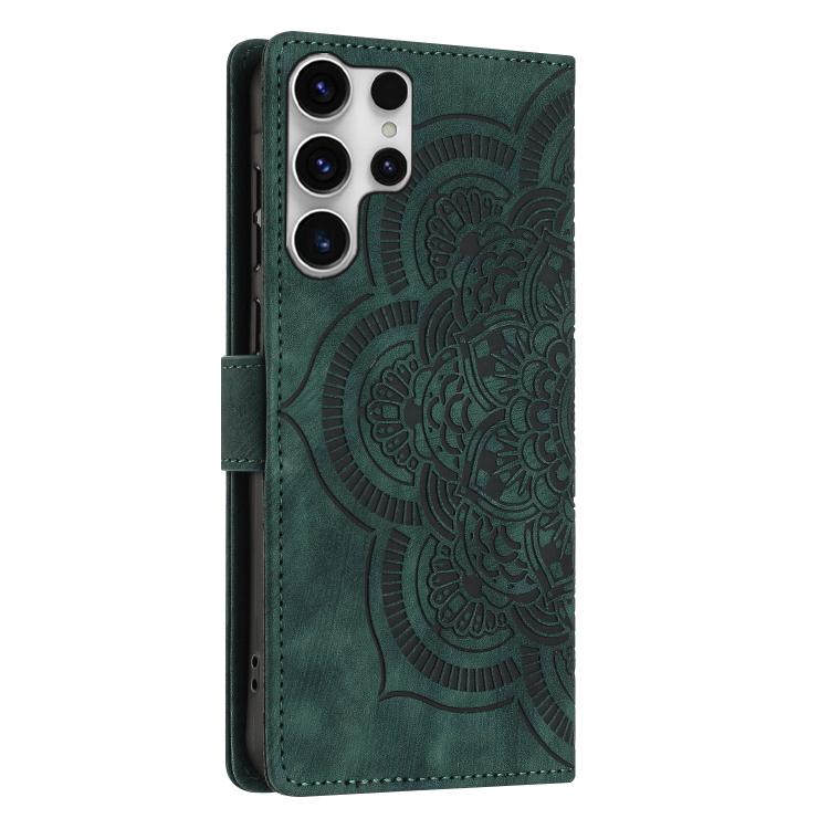 For Samsung Galaxy S23 Ultra 5G Mandala Embossed Retro Frosted Leather Phone Case