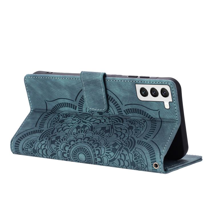 For Samsung Galaxy S22+ 5G Mandala Embossed Retro Frosted Leather Phone Case