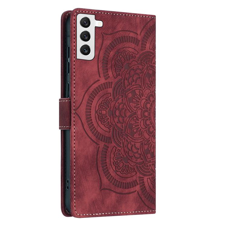 For Samsung Galaxy S21+ 5G Mandala Embossed Retro Frosted Leather Phone Case