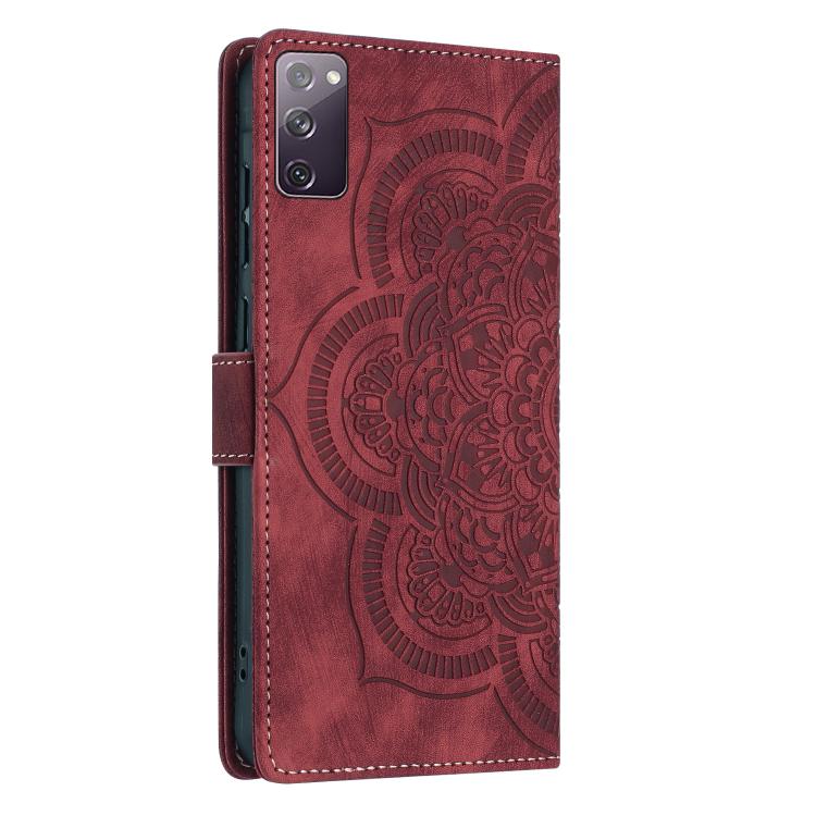 For Samsung Galaxy S20 FE Mandala Embossed Retro Frosted Leather Phone Case