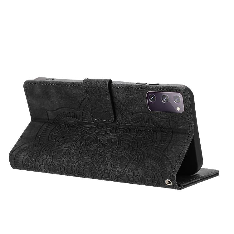 For Samsung Galaxy S20 FE Mandala Embossed Retro Frosted Leather Phone Case