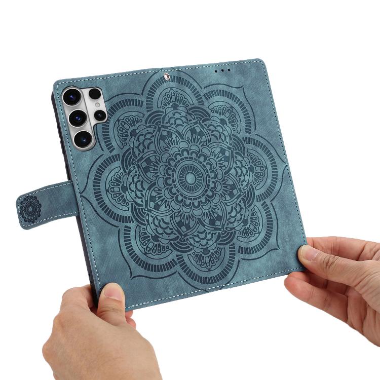 For Samsung Galaxy S26 Ultra 5G Mandala Embossed Retro Frosted Leather Phone Case