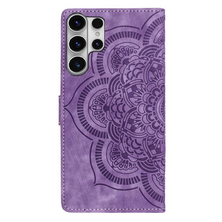 For Samsung Galaxy S26 Ultra 5G Mandala Embossed Retro Frosted Leather Phone Case
