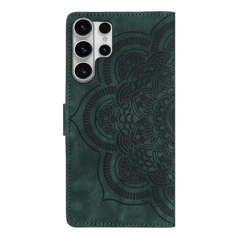 For Samsung Galaxy S26 Ultra 5G Mandala Embossed Retro Frosted Leather Phone Case