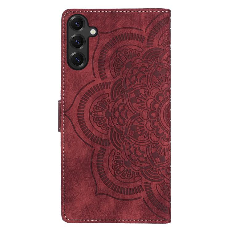 For Samsung Galaxy S26 5G Mandala Embossed Retro Frosted Leather Phone Case