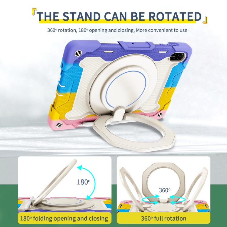 For Honor Pad X9 / X8a Armor Portable Rotating Ring Holder Silicone Tablet Case