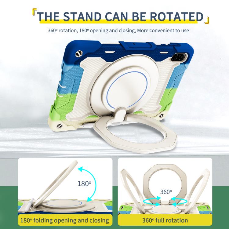 For Honor Pad X9 / X8a Armor Portable Rotating Ring Holder Silicone Tablet Case