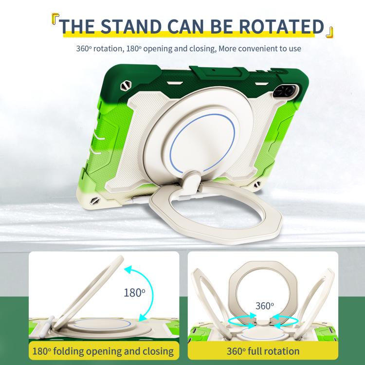 For Honor Pad X9 / X8a Armor Portable Rotating Ring Holder Silicone Tablet Case