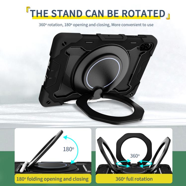 For Honor Pad X9 / X8a Armor Portable Rotating Ring Holder Silicone Tablet Case