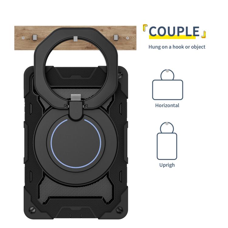 For Honor Pad X9 / X8a Armor Portable Rotating Ring Holder Silicone Tablet Case