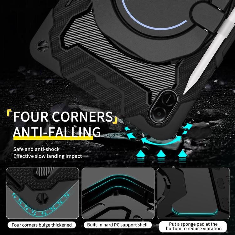 For Honor Pad X9 / X8a Armor Portable Rotating Ring Holder Silicone Tablet Case