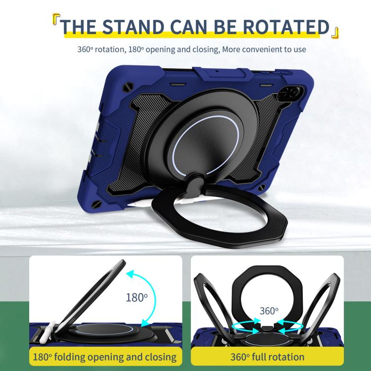 For Honor Pad X9 / X8a Armor Portable Rotating Ring Holder Silicone Tablet Case