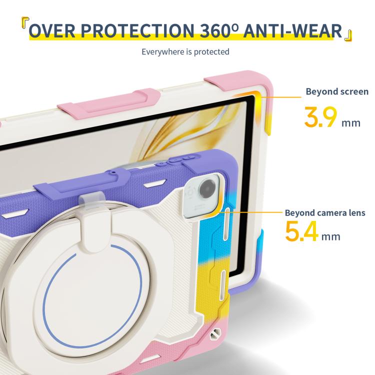For Honor Pad X9 Pro Armor Portable Rotating Ring Holder Silicone Tablet Case