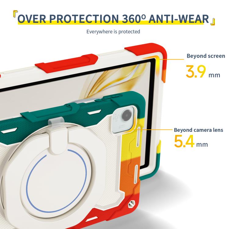 For Honor Pad X9 Pro Armor Portable Rotating Ring Holder Silicone Tablet Case
