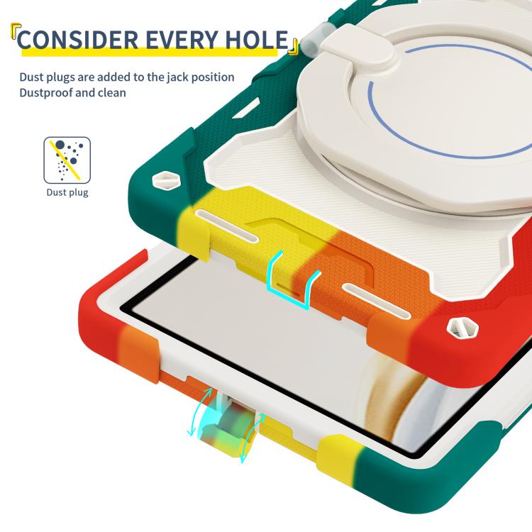 For Honor Pad X9 Pro Armor Portable Rotating Ring Holder Silicone Tablet Case