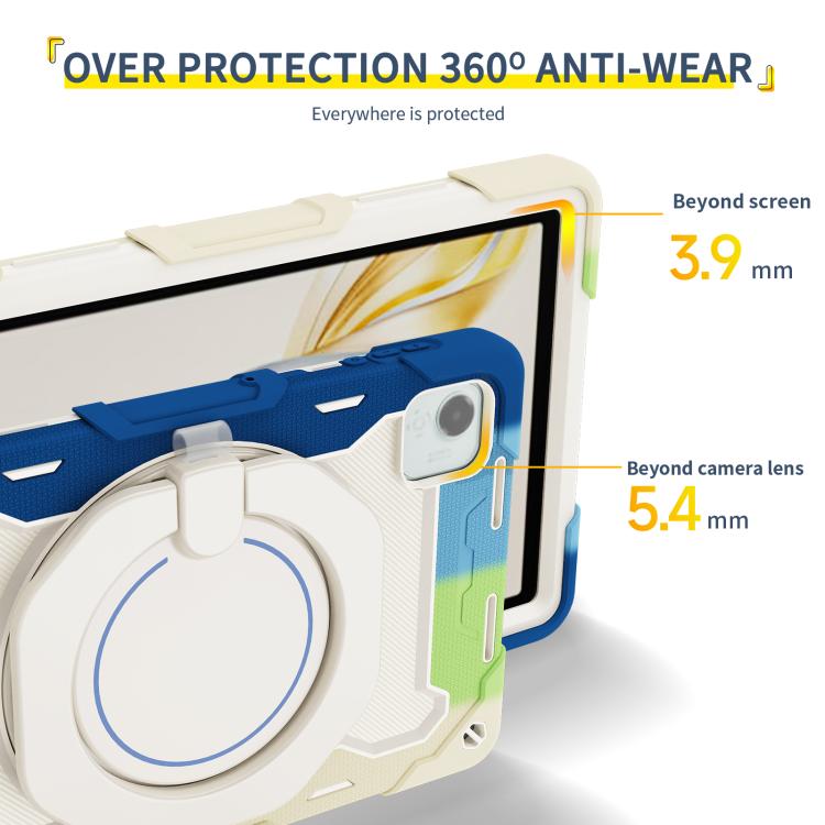For Honor Pad X9 Pro Armor Portable Rotating Ring Holder Silicone Tablet Case