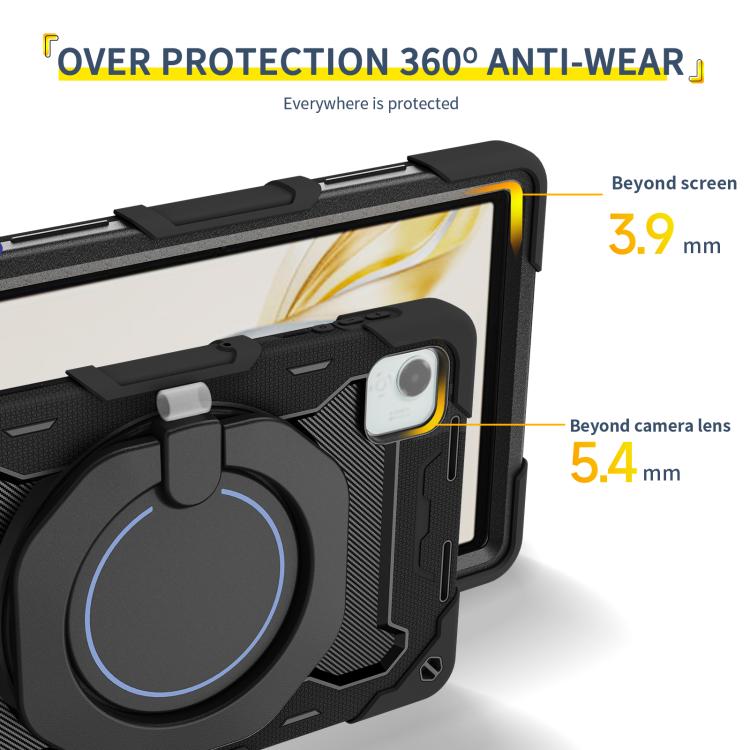 For Honor Pad X9 Pro Armor Portable Rotating Ring Holder Silicone Tablet Case