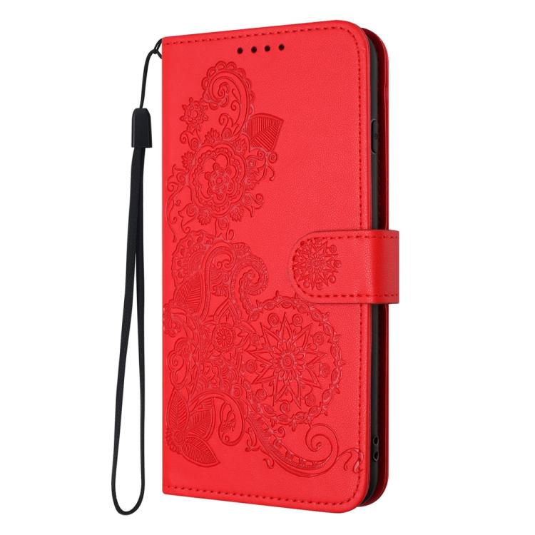 For TCL 30 XL Datura Flower Embossed Flip Leather Phone Case