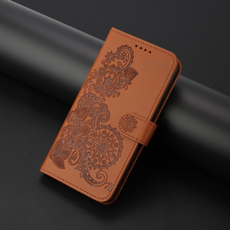For TCL 30 XL Datura Flower Embossed Flip Leather Phone Case