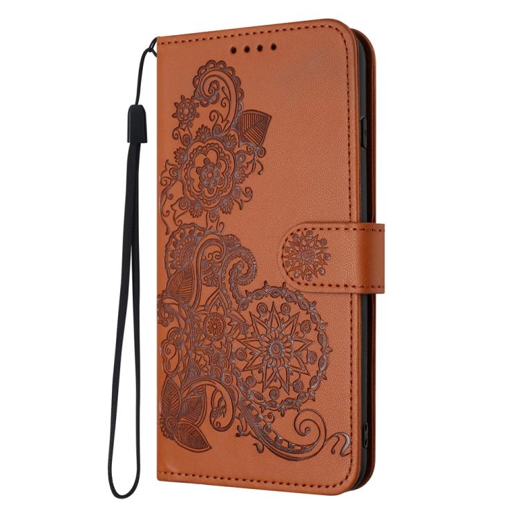 For TCL 30 XL Datura Flower Embossed Flip Leather Phone Case