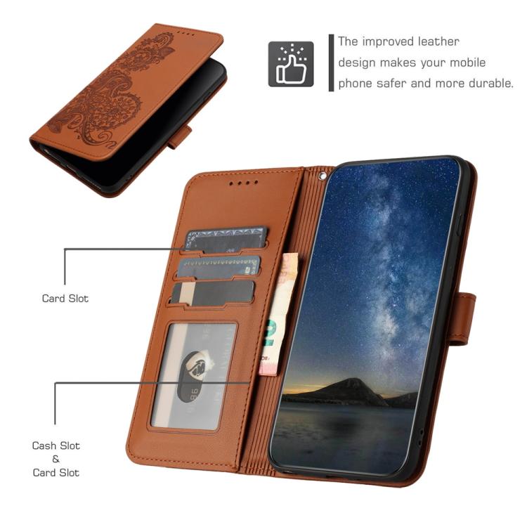 For TCL 30 XL Datura Flower Embossed Flip Leather Phone Case