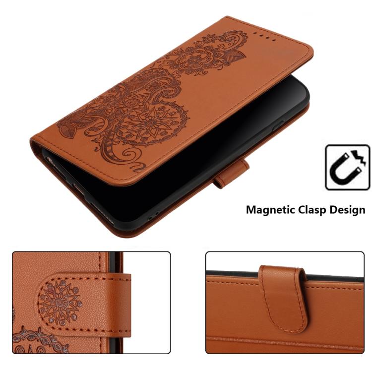 For TCL 30 XL Datura Flower Embossed Flip Leather Phone Case