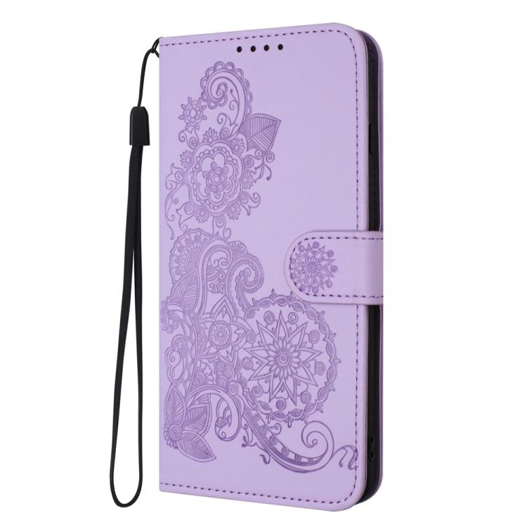 For TCL 30 XL Datura Flower Embossed Flip Leather Phone Case