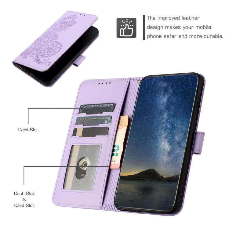 For TCL 30 XL Datura Flower Embossed Flip Leather Phone Case