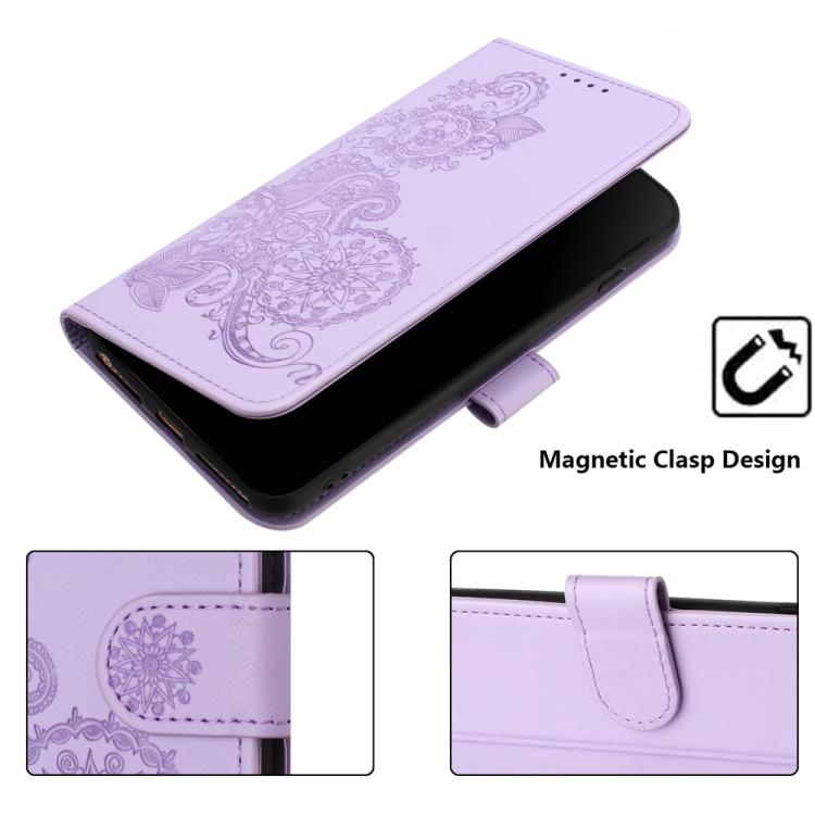 For TCL 30 XL Datura Flower Embossed Flip Leather Phone Case