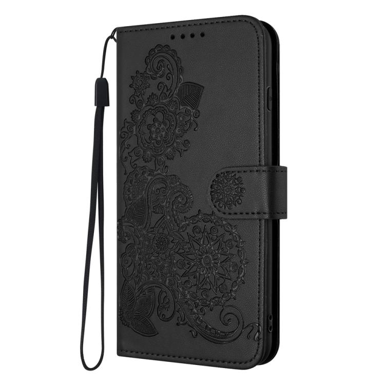 For TCL 30 XL Datura Flower Embossed Flip Leather Phone Case
